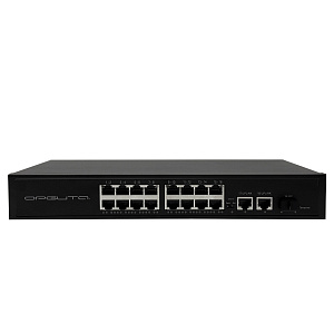 Коммутатор (свитч) на 16 POE ( 802.3af/at ) портов +2 Ethernet порта 1000Mbs + SFP 1000Mbs Орбита OT-VNP42